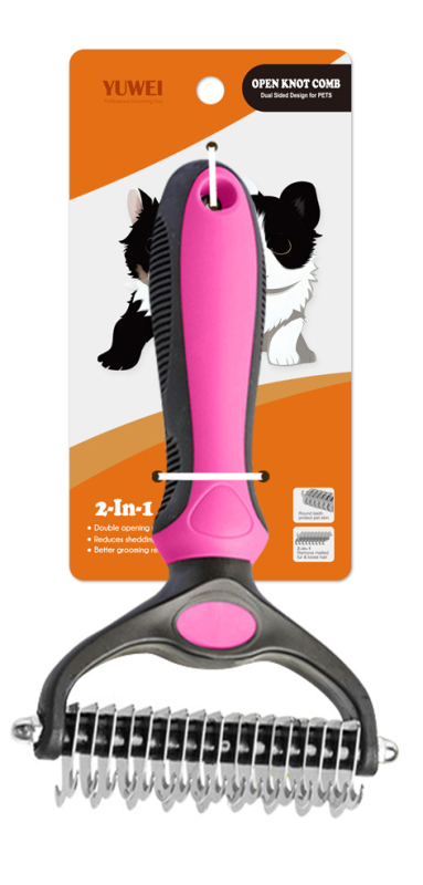 Pieptene detanglare cu dinți dubli pentru câini și pisici, loturi mici, personalizare