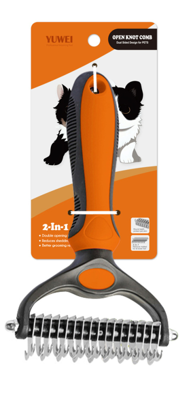 Pieptene detanglare cu dinți dubli pentru câini și pisici, loturi mici, personalizare