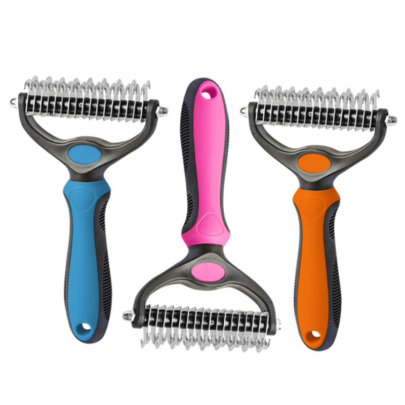 Pieptene detanglare cu dinți dubli pentru câini și pisici, loturi mici, personalizare