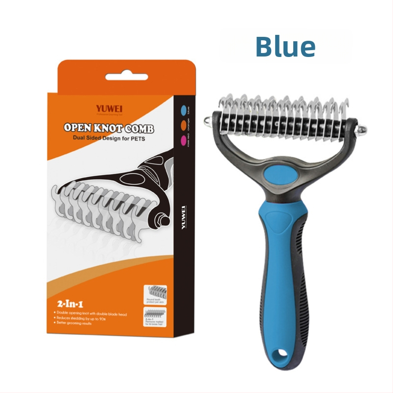 Pieptene detanglare cu dinți dubli pentru câini și pisici, loturi mici, personalizare