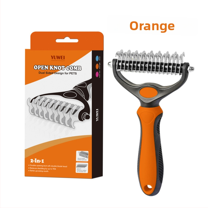 Pieptene detanglare cu dinți dubli pentru câini și pisici, loturi mici, personalizare