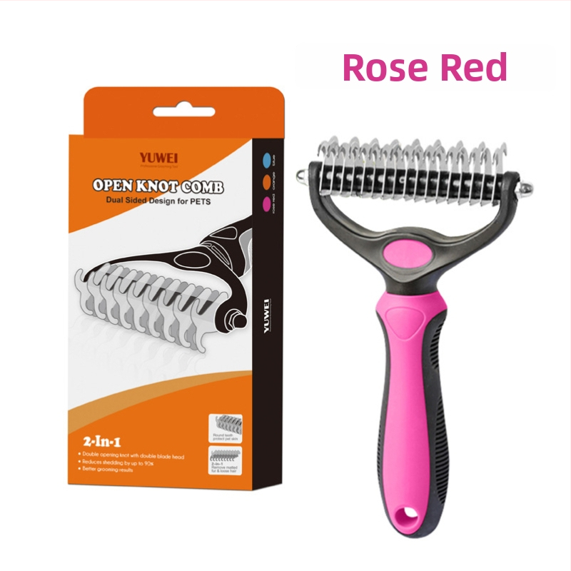 Pieptene detanglare cu dinți dubli pentru câini și pisici, loturi mici, personalizare