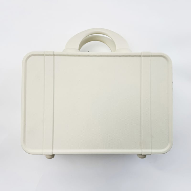 14-ιντσες ταξιδιωτική βαλίτσα με εκτύπωση λογοτύπου, μίνι νεσεσέρ καλλυντικών, φορητή πολυλειτουργική τσάντα οργάνωσης (PP υλικό, μονόδρομο τροχό, φερμουάρ, ριγέ μοτίβο, προσαρμογή branding)