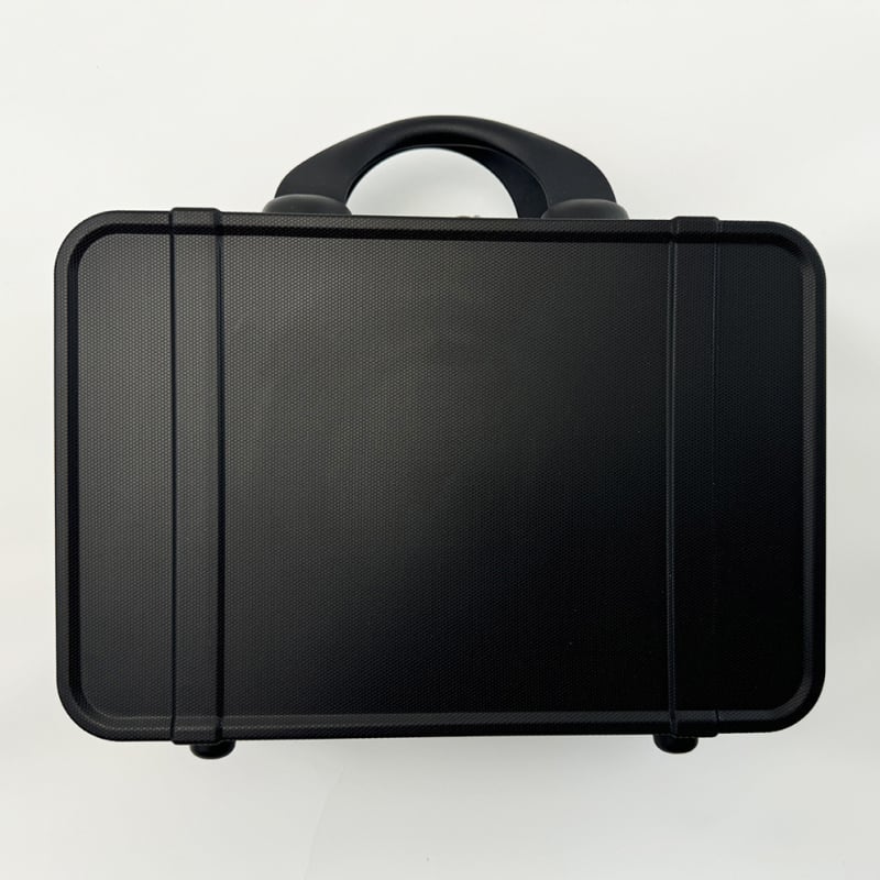 14-ιντσες ταξιδιωτική βαλίτσα με εκτύπωση λογοτύπου, μίνι νεσεσέρ καλλυντικών, φορητή πολυλειτουργική τσάντα οργάνωσης (PP υλικό, μονόδρομο τροχό, φερμουάρ, ριγέ μοτίβο, προσαρμογή branding)