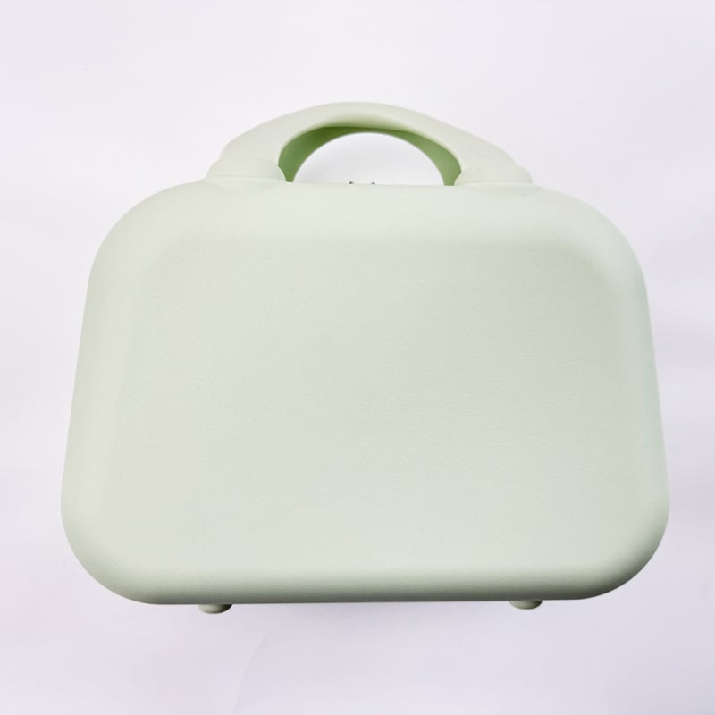 14-ιντσες ταξιδιωτική βαλίτσα με εκτύπωση λογοτύπου, μίνι νεσεσέρ καλλυντικών, φορητή πολυλειτουργική τσάντα οργάνωσης (PP υλικό, μονόδρομο τροχό, φερμουάρ, ριγέ μοτίβο, προσαρμογή branding)