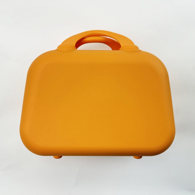 14-ιντσες ταξιδιωτική βαλίτσα με εκτύπωση λογοτύπου, μίνι νεσεσέρ καλλυντικών, φορητή πολυλειτουργική τσάντα οργάνωσης (PP υλικό, μονόδρομο τροχό, φερμουάρ, ριγέ μοτίβο, προσαρμογή branding)