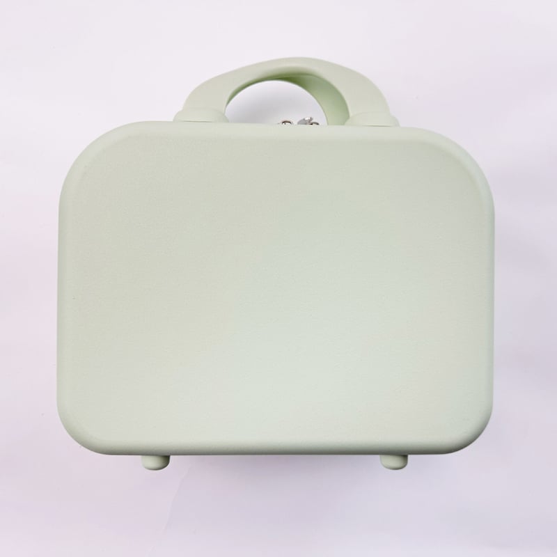 14-ιντσες ταξιδιωτική βαλίτσα με εκτύπωση λογοτύπου, μίνι νεσεσέρ καλλυντικών, φορητή πολυλειτουργική τσάντα οργάνωσης (PP υλικό, μονόδρομο τροχό, φερμουάρ, ριγέ μοτίβο, προσαρμογή branding)