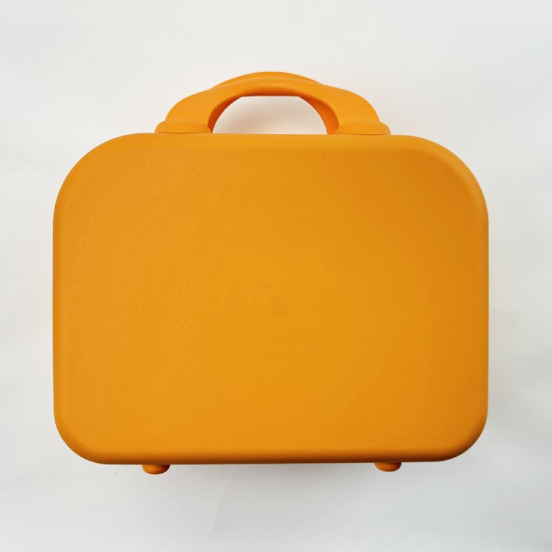 14-ιντσες ταξιδιωτική βαλίτσα με εκτύπωση λογοτύπου, μίνι νεσεσέρ καλλυντικών, φορητή πολυλειτουργική τσάντα οργάνωσης (PP υλικό, μονόδρομο τροχό, φερμουάρ, ριγέ μοτίβο, προσαρμογή branding)