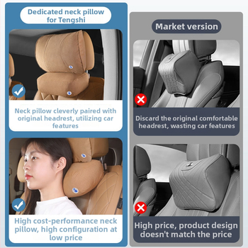 Автомобилна възглавничка за шия Tenganda – дишаща велурова повърхност, пълнител биологичен велур, висока дихателност и комфорт, универсална за всички сезони