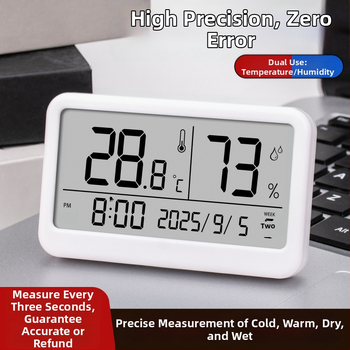 Вътрешен цифров измервател на температура и влажност — ултра тънък мини термометър с магнитен будилник (1,5V батерия)