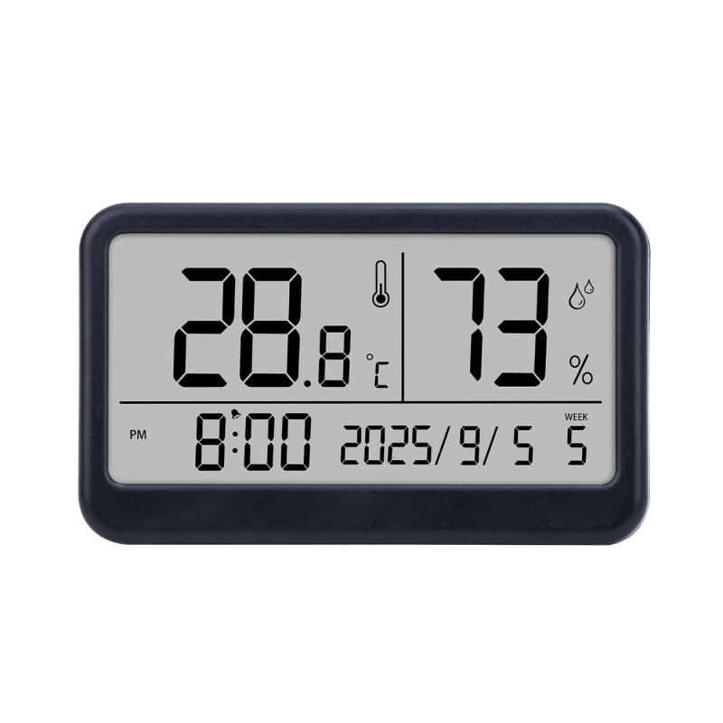 Вътрешен цифров измервател на температура и влажност — ултра тънък мини термометър с магнитен будилник (1,5V батерия)