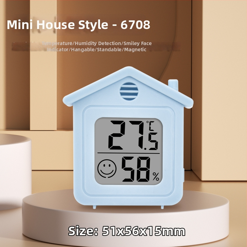 Вътрешен цифров измервател на температура и влажност — ултра тънък мини термометър с магнитен будилник (1,5V батерия)