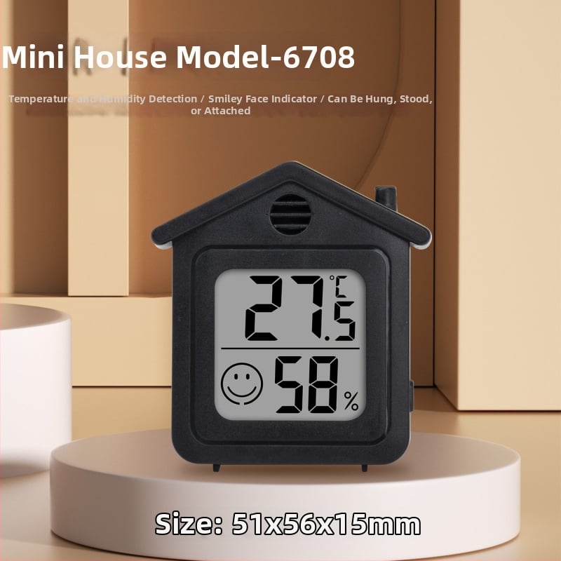 Вътрешен цифров измервател на температура и влажност — ултра тънък мини термометър с магнитен будилник (1,5V батерия)