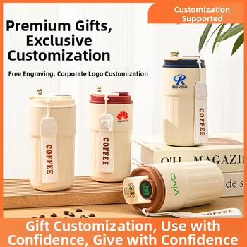 Üzleti ajándék termosz bögre egyedi logóval – 316 rozsdamentes acél, vákuum szigetelés 0–6 óra, nyomtatható logó, hordozó zsinórral, díszdobozos csomagolás