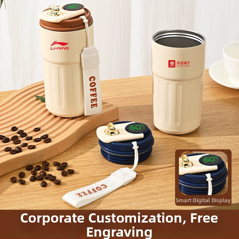 Verslo dovanos termo puodelis su pritaikytu logotipu – 316 nerūdijančio plieno, vakuuminė izoliacija 0–6 valandos, logotipo spausdinimas, nešiojamas, dovanų dėžutėje