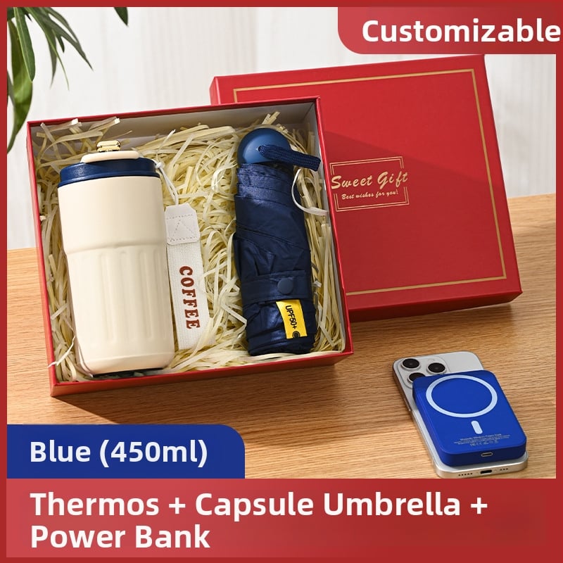 Üzleti ajándék termosz bögre egyedi logóval – 316 rozsdamentes acél, vákuum szigetelés 0–6 óra, nyomtatható logó, hordozó zsinórral, díszdobozos csomagolás