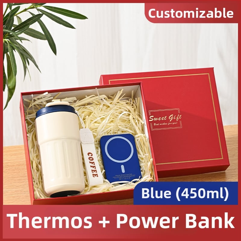 Üzleti ajándék termosz bögre egyedi logóval – 316 rozsdamentes acél, vákuum szigetelés 0–6 óra, nyomtatható logó, hordozó zsinórral, díszdobozos csomagolás