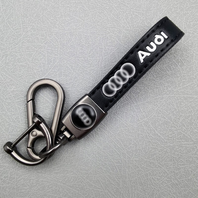 Privjesak za ključeve automobila od kože s logom, minimalistički dizajn, kopča u obliku osmice