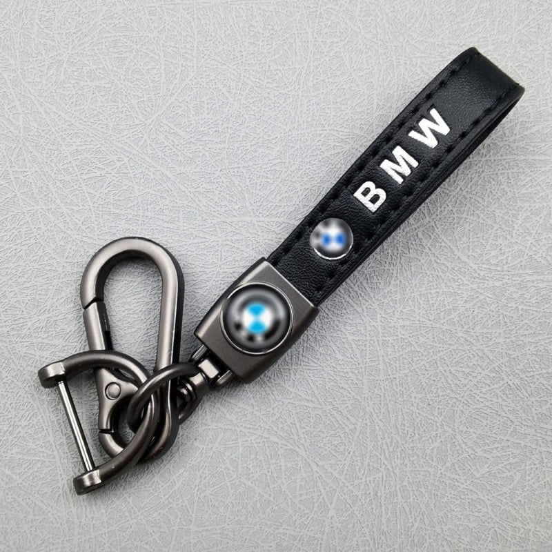 Privjesak za ključeve automobila od kože s logom, minimalistički dizajn, kopča u obliku osmice
