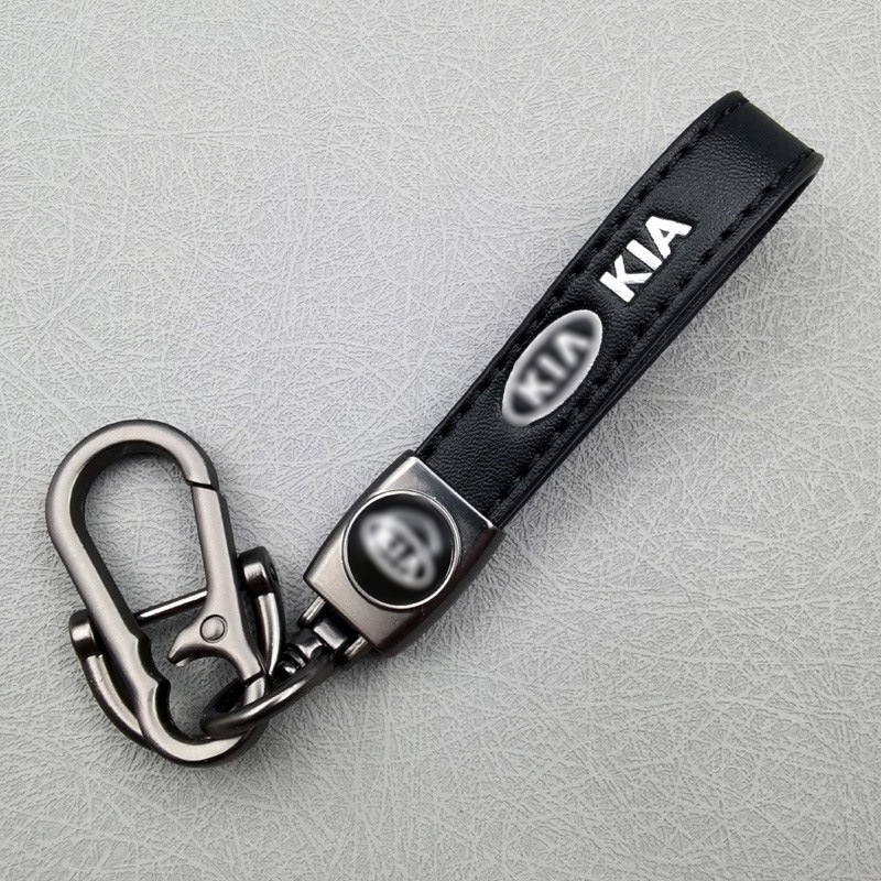 Privjesak za ključeve automobila od kože s logom, minimalistički dizajn, kopča u obliku osmice