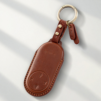 Калъф за ключ Wenjie за M9/M8/M7, обновено издание, кожено покритие от говежда кожа