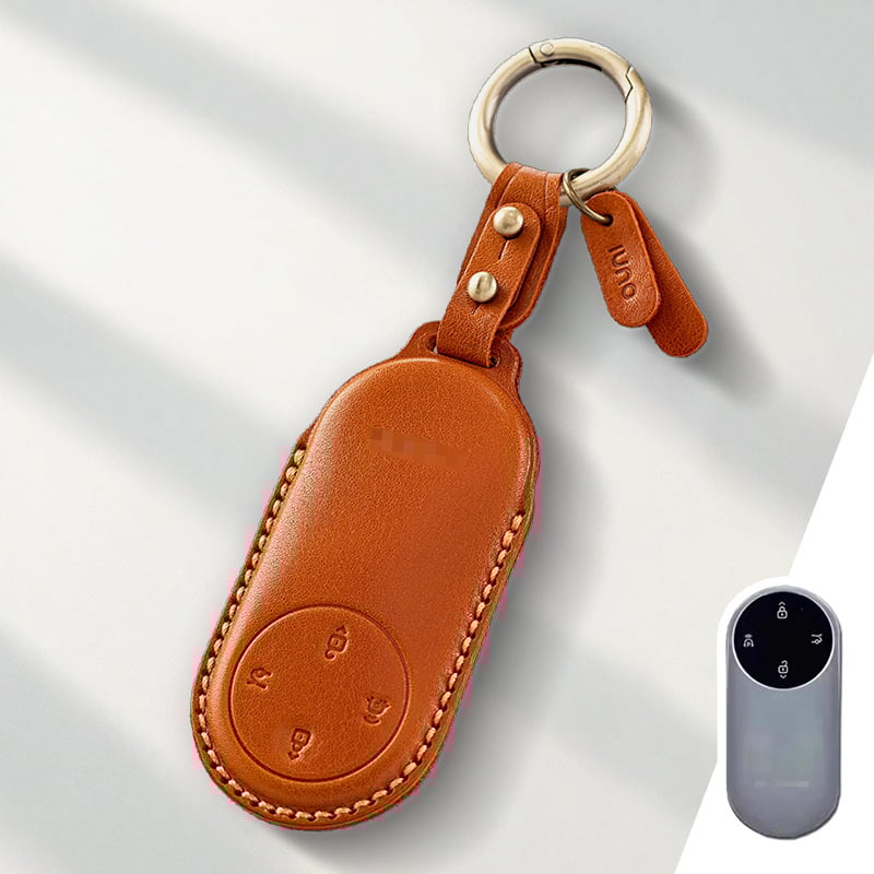 Калъф за ключ Wenjie за M9/M8/M7, обновено издание, кожено покритие от говежда кожа