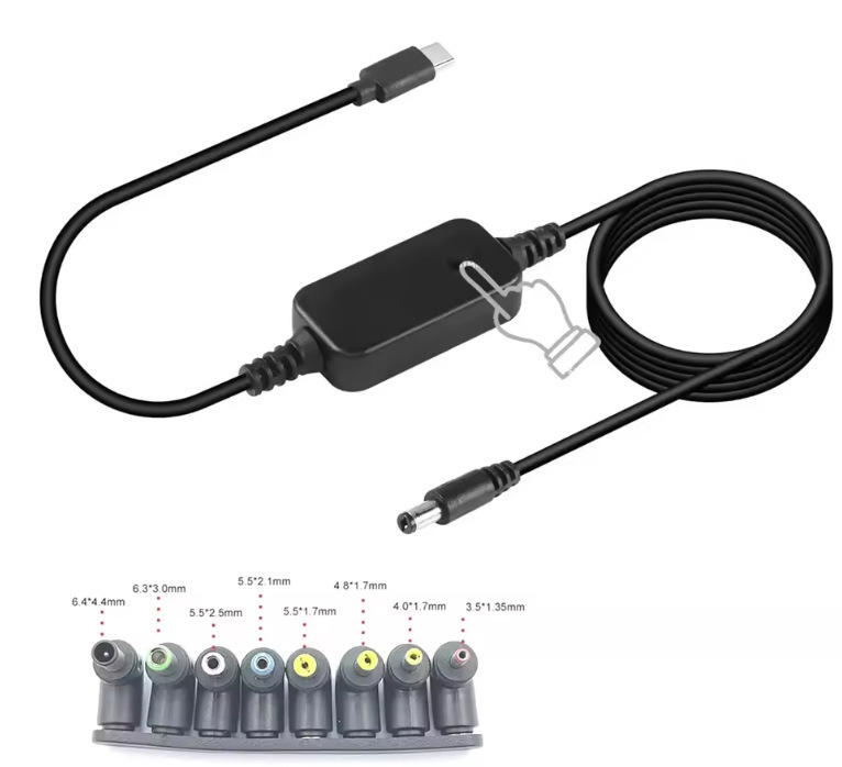 PD állítható Type-C férfi–DC tápkábel, 5-12-20V, 1,2 m, optikai modemhez, routerhez és laptophoz