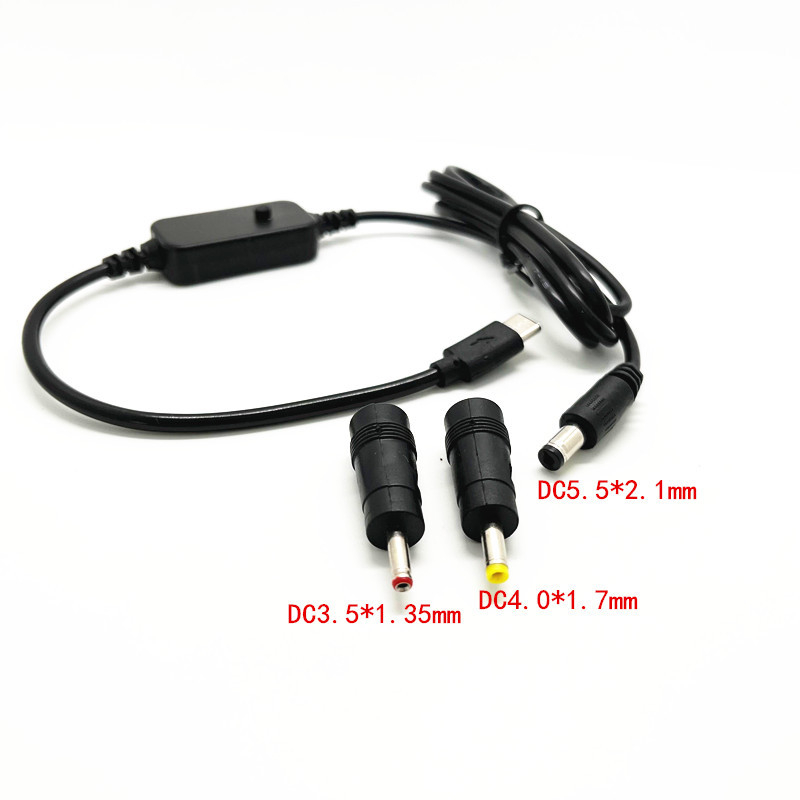 PD állítható Type-C férfi–DC tápkábel, 5-12-20V, 1,2 m, optikai modemhez, routerhez és laptophoz