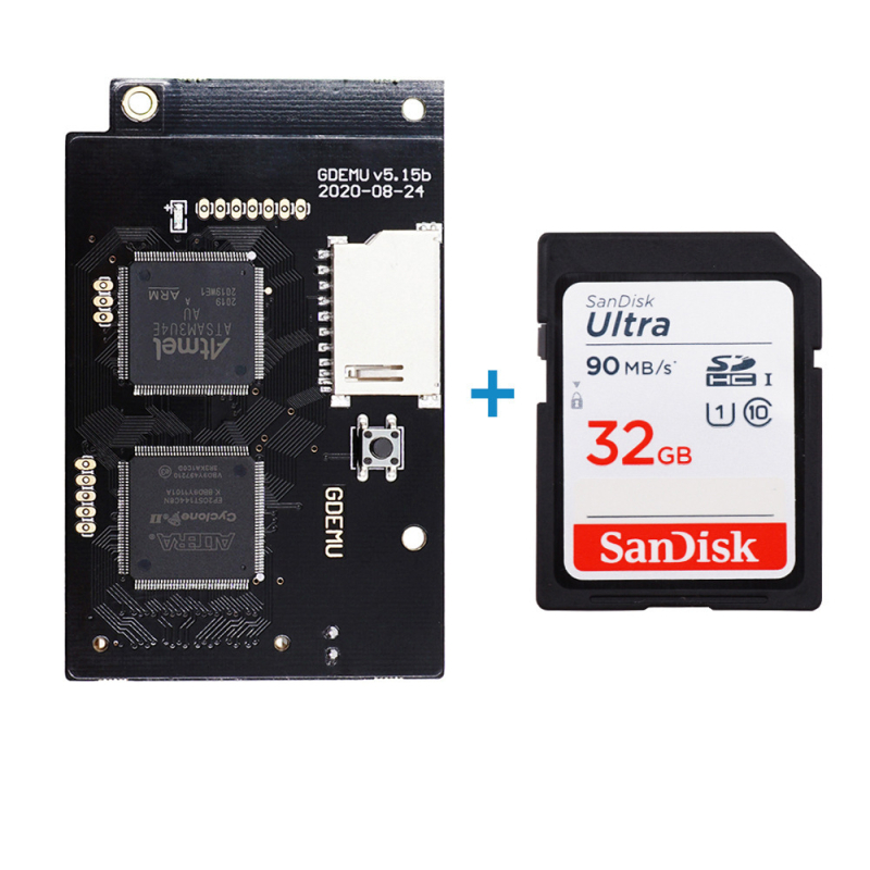 Dreamcast GDEMU V5.15B optikai meghajtó panel kártyaolvasóval és SD-kártya bővítő tartóval