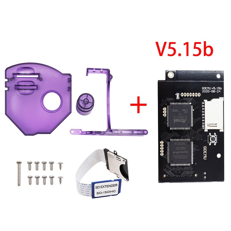 Dreamcast GDEMU V5.15B optikai meghajtó panel kártyaolvasóval és SD-kártya bővítő tartóval