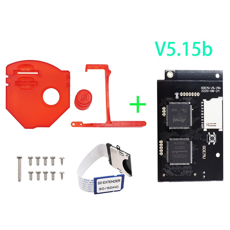 Dreamcast GDEMU V5.15B optikai meghajtó panel kártyaolvasóval és SD-kártya bővítő tartóval