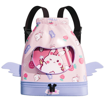 Rucsac pentru copii cu compartiment uscat/moc, impermeabil, model Cartoon, material poliester + EVA, unisex, pentru utilizare în aer liber