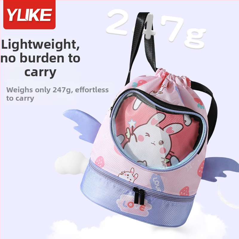 Detský batoh s oddelením suchého a mokrého, vodotesný cartoon batoh, materiál: polyester + EVA, unisex, na vonkajšie použitie