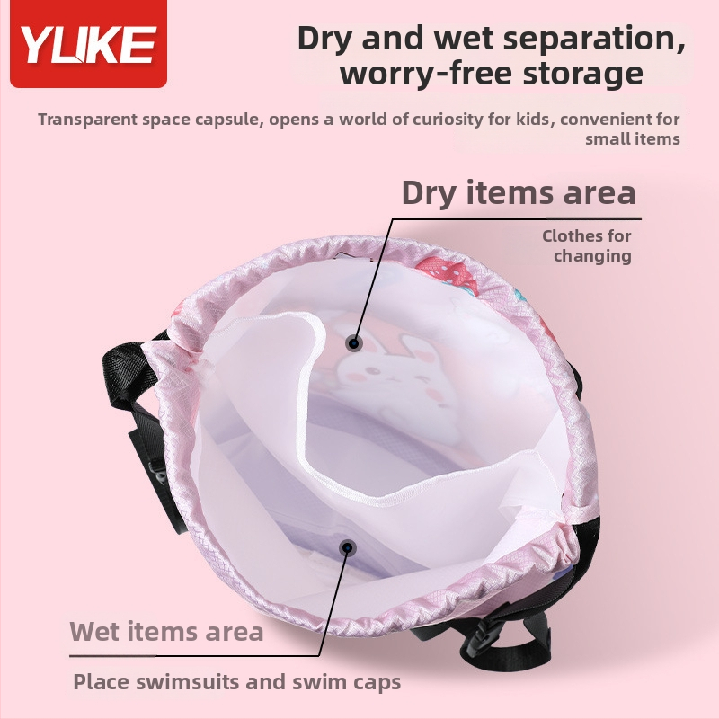 Detský batoh s oddelením suchého a mokrého, vodotesný cartoon batoh, materiál: polyester + EVA, unisex, na vonkajšie použitie