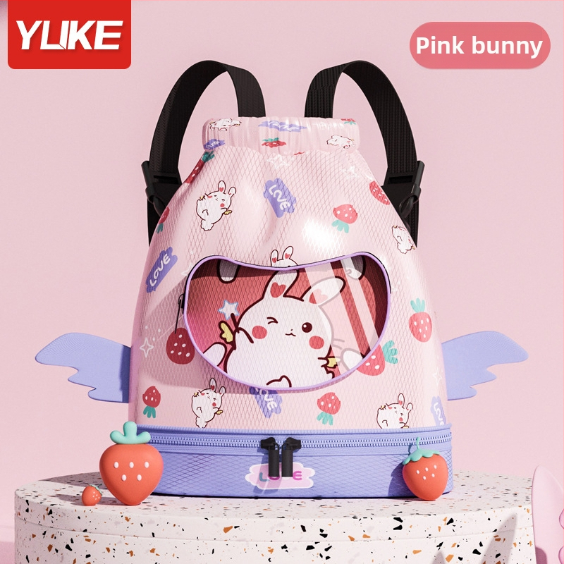 Rucsac pentru copii cu compartiment uscat/moc, impermeabil, model Cartoon, material poliester + EVA, unisex, pentru utilizare în aer liber