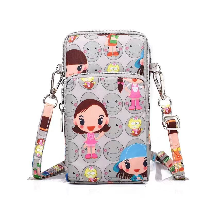 Чанта за мобилен телефон за жени, кръстосана мини чанта, Oxford плат, цип, вътрешен джоб с цип, вертикална квадратна форма, Baobaohui