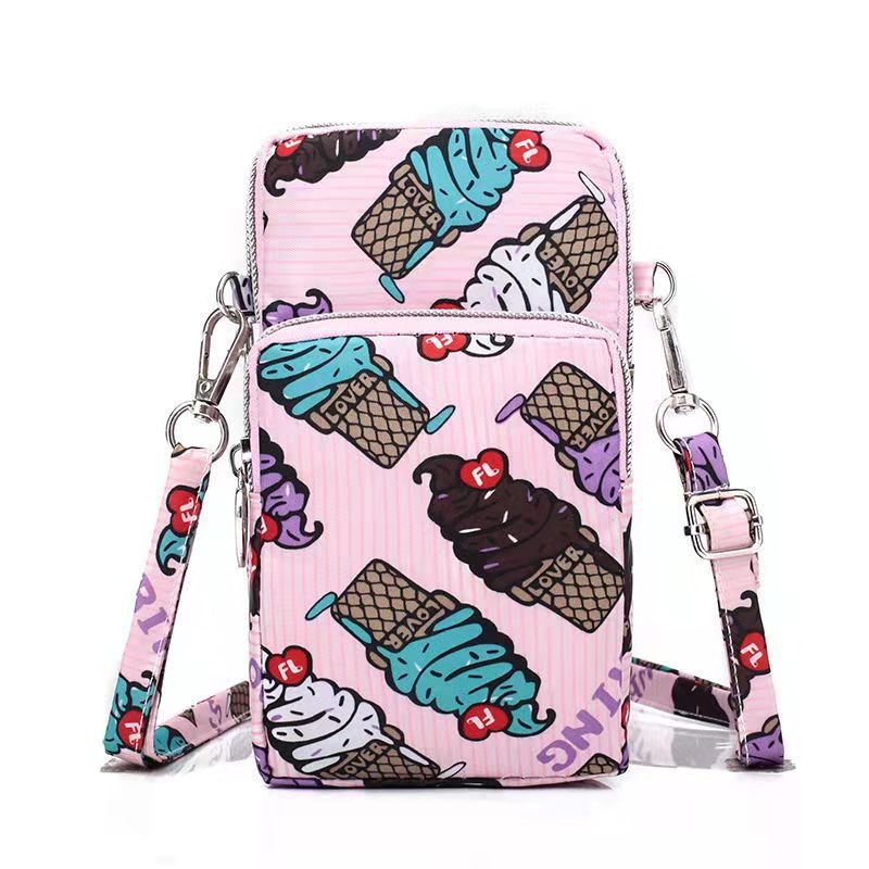 Чанта за мобилен телефон за жени, кръстосана мини чанта, Oxford плат, цип, вътрешен джоб с цип, вертикална квадратна форма, Baobaohui