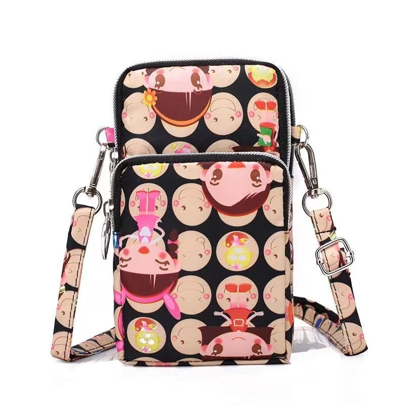 Чанта за мобилен телефон за жени, кръстосана мини чанта, Oxford плат, цип, вътрешен джоб с цип, вертикална квадратна форма, Baobaohui