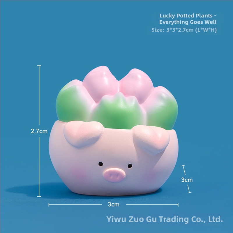 Miniatură de birou din rășină cu cactus, stil desen animat, micro peisaj japonez