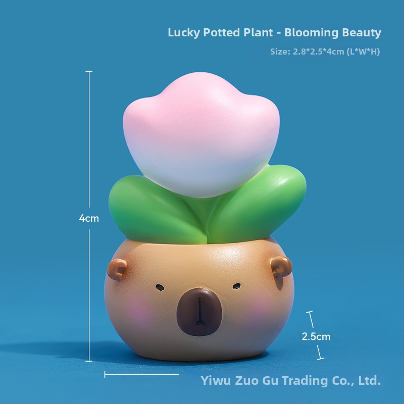 Miniatură de birou din rășină cu cactus, stil desen animat, micro peisaj japonez