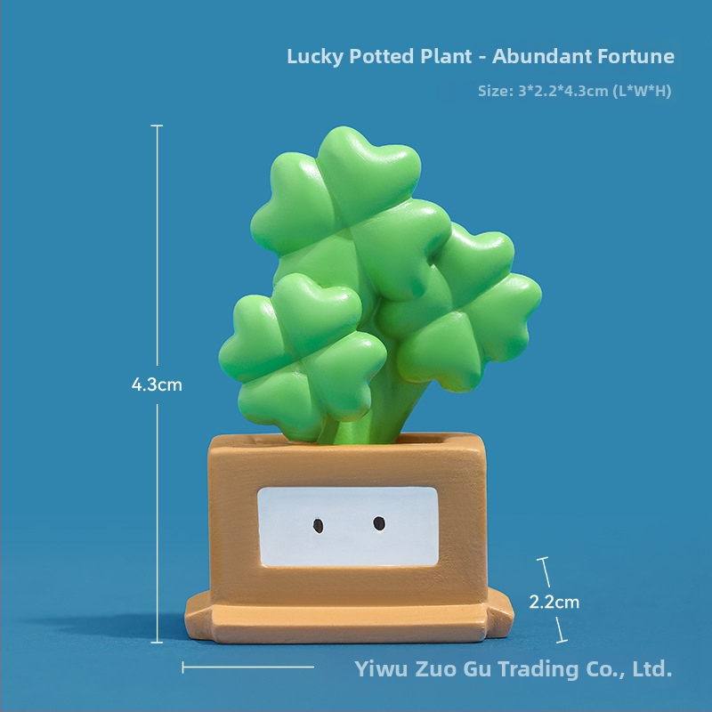 Miniatură de birou din rășină cu cactus, stil desen animat, micro peisaj japonez