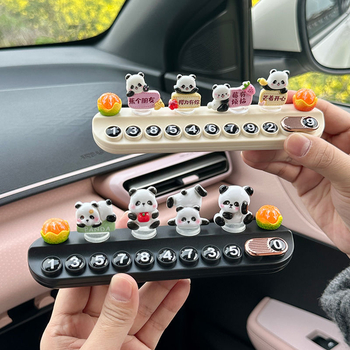 Placă temporară de parcare cu temă panda pentru mașină, din plastic, nepersonalizabilă, ornament discret de relocare