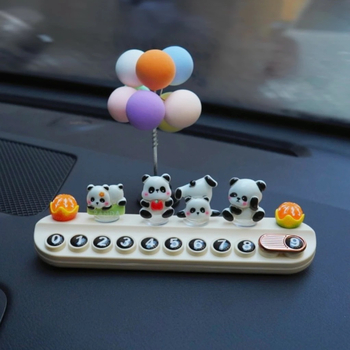 Placă temporară de parcare cu temă panda pentru mașină, din plastic, nepersonalizabilă, ornament discret de relocare