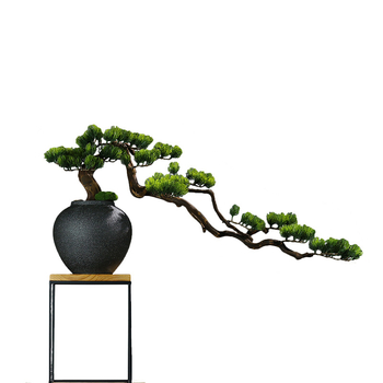 Bonsai din lemn în stil nou chinezesc – decor de masă, peisaj miniatural, realizare semi-artizanală