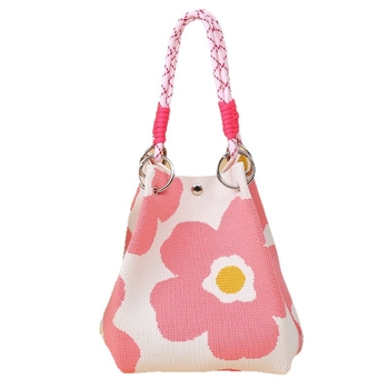 Плетена чанта — урбан стил, полиестер + еластан, магнитно закопчаване, вертикално квадратно, триизмерна конструкция