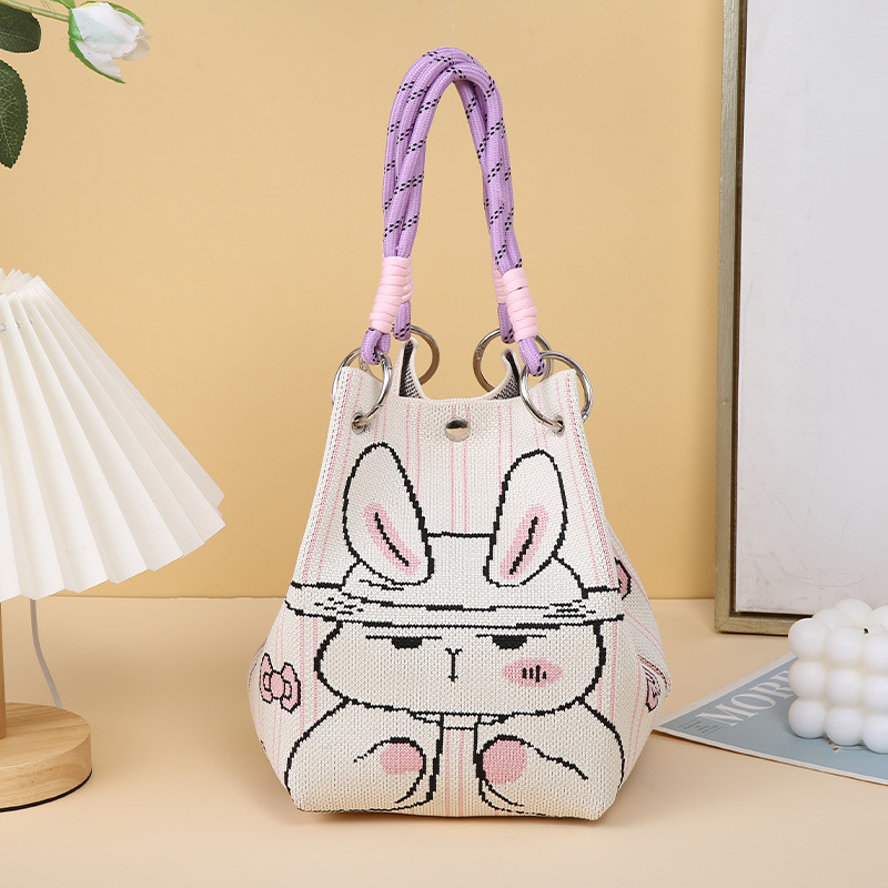 Плетена чанта — урбан стил, полиестер + еластан, магнитно закопчаване, вертикално квадратно, триизмерна конструкция