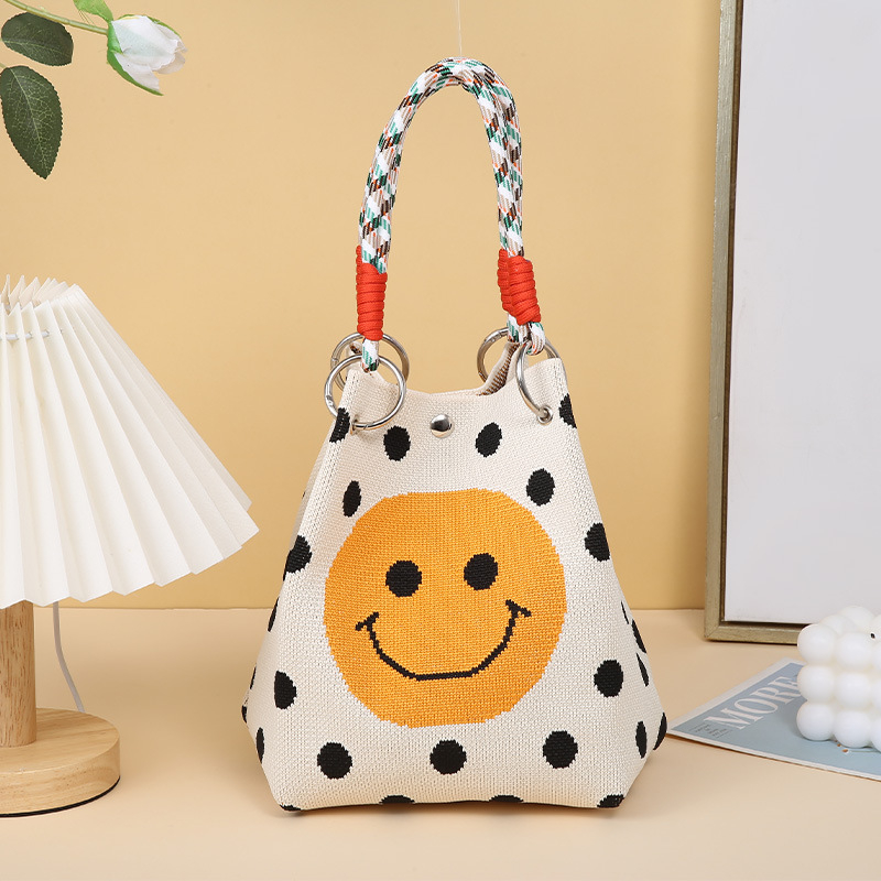 Плетена чанта — урбан стил, полиестер + еластан, магнитно закопчаване, вертикално квадратно, триизмерна конструкция