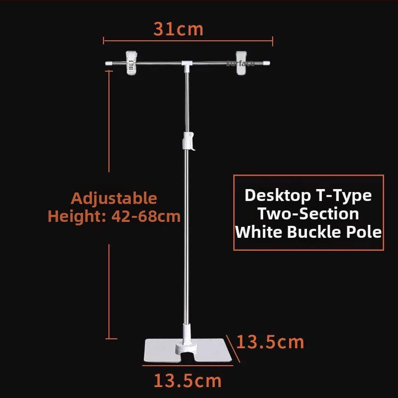 Настолен държач за плакати от неръждаема стомана с телескопично Л-образно рамо и клип за KT дъска за супермаркети