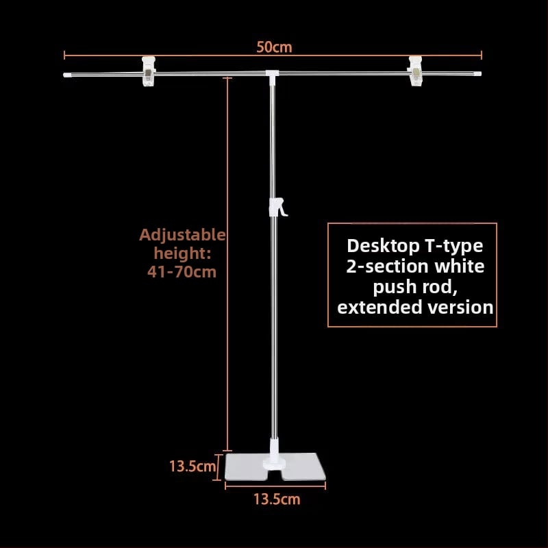 Настолен държач за плакати от неръждаема стомана с телескопично Л-образно рамо и клип за KT дъска за супермаркети