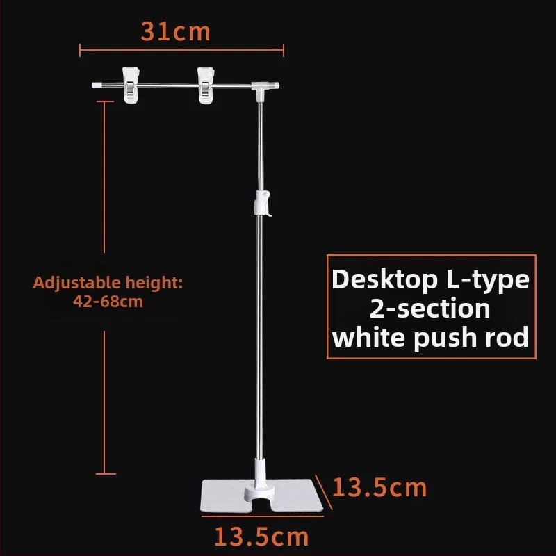 Настолен държач за плакати от неръждаема стомана с телескопично Л-образно рамо и клип за KT дъска за супермаркети